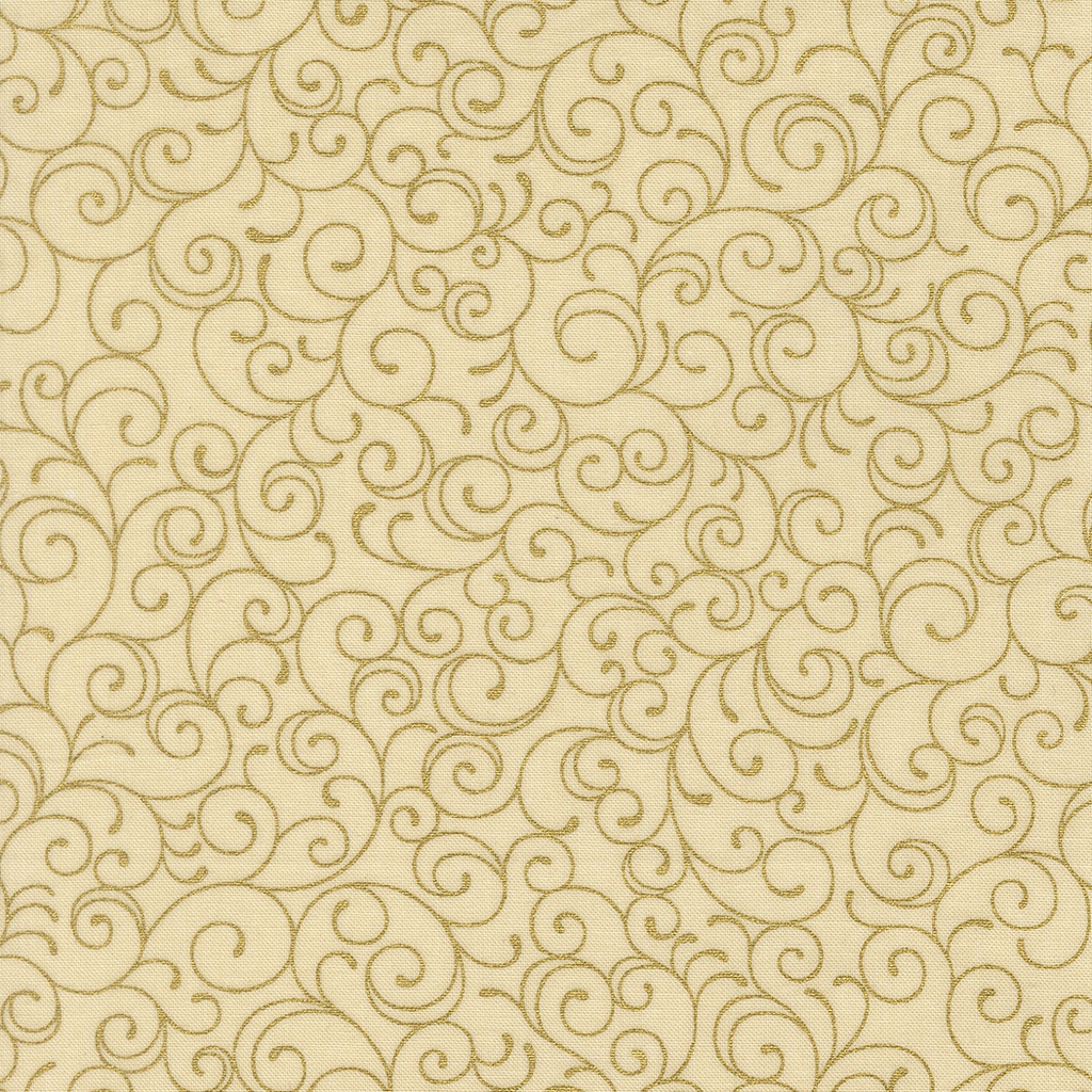 Merry Manor Metallic 2025 Metallic Swirls Cream from Moda Fabrics