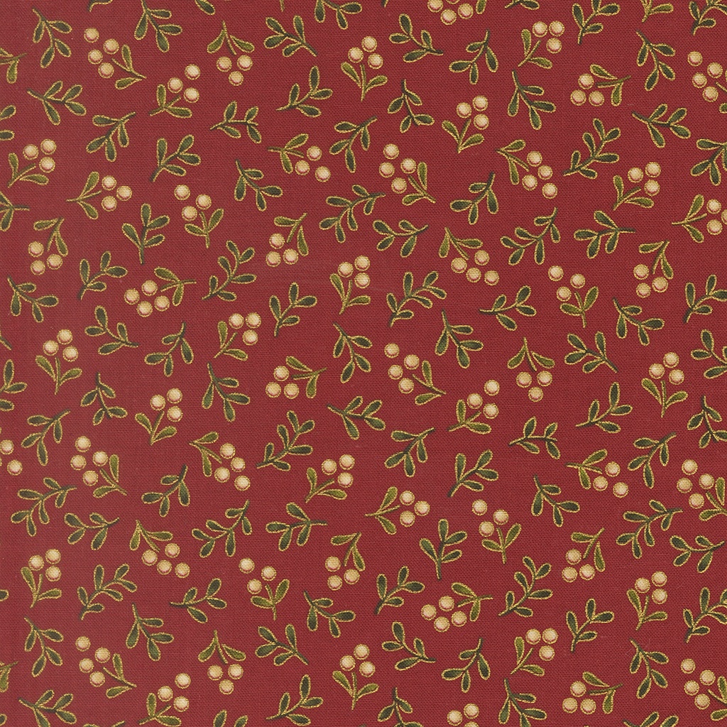 Merry Manor Metallic 2025 Metallic Berry Blender Crimson from Moda Fabrics