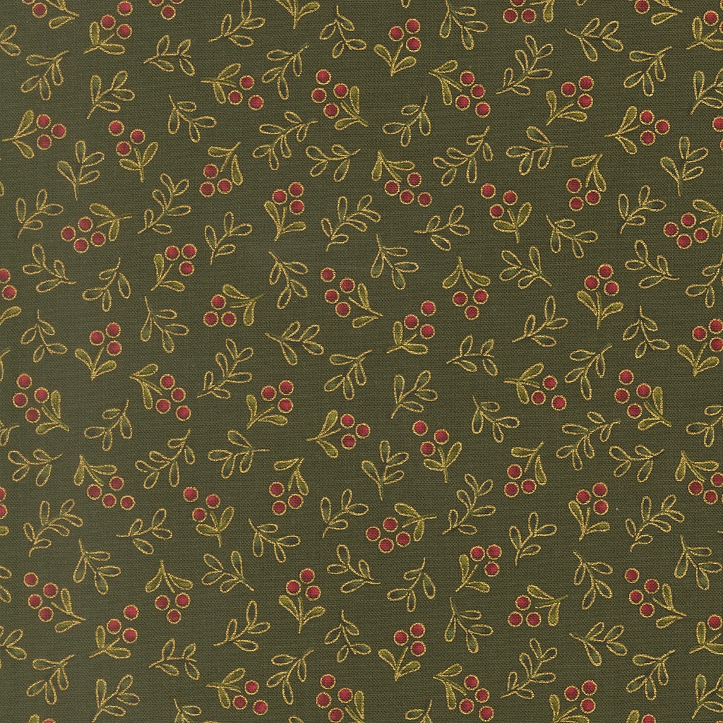 Merry Manor Metallic 2025 Metallic Berry Blender Evergreen from Moda Fabrics