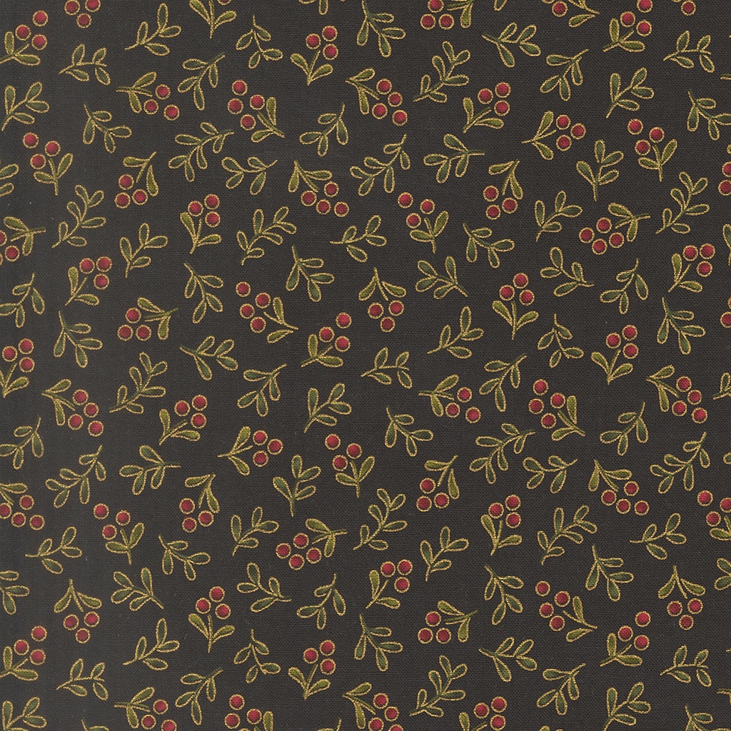 Merry Manor Metallic 2025 Metallic Berry Blender Ebony from Moda Fabrics