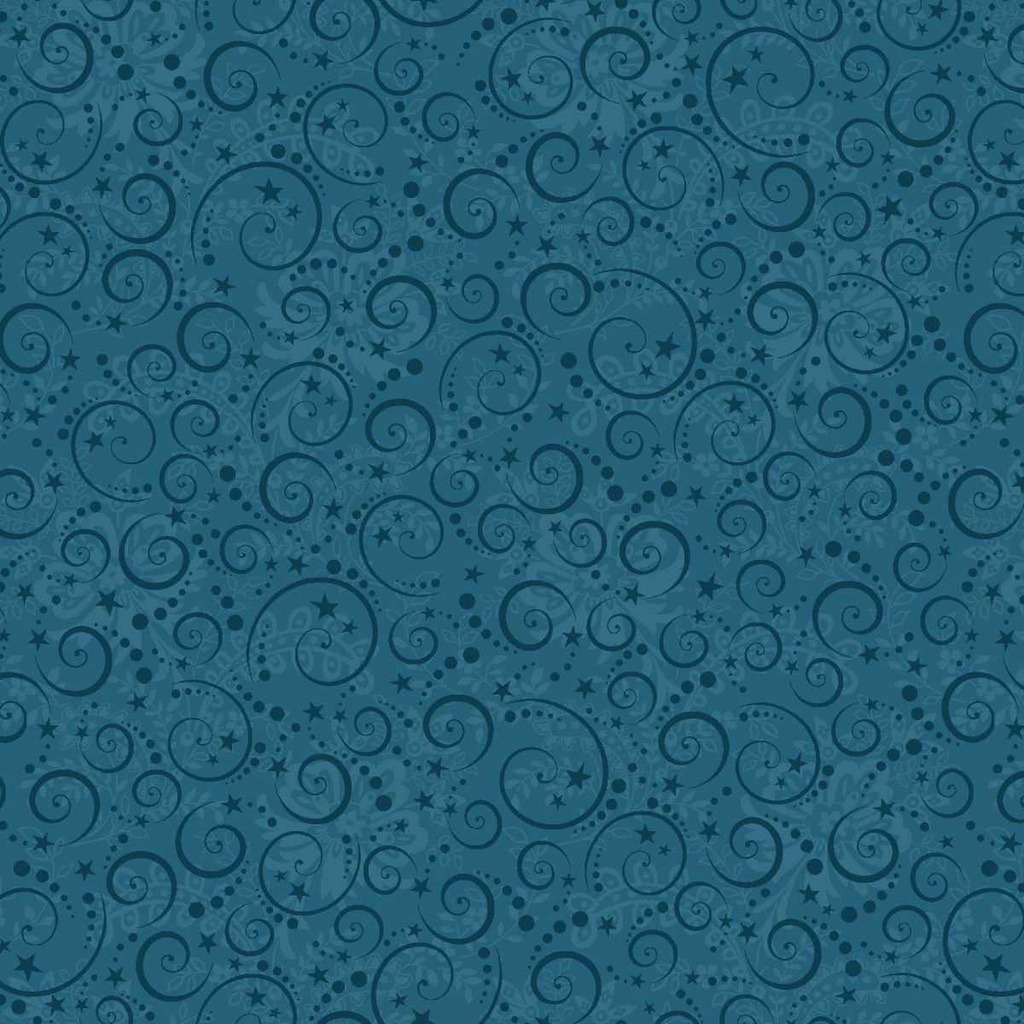 Nordic Holiday Village Mini Swirls Blue by Mary Jane Carey from Henry Glass Fabrics