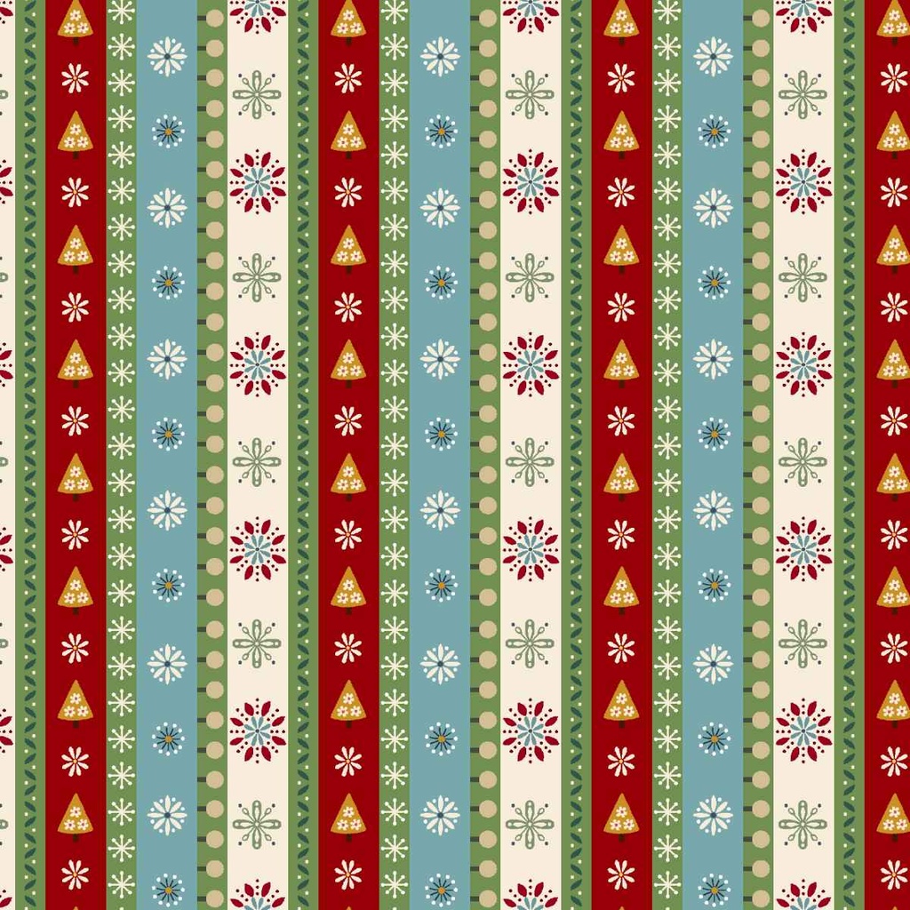 Nordic Holiday Village Mini Stripe Ice Blue by Mary Jane Carey from Henry Glass Fabrics