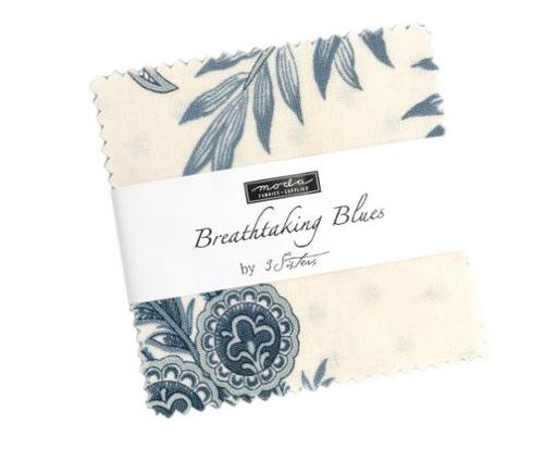 Breathtaking Blues Mini Charms by 3 Sisters from Moda