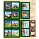 Barron Goes Camping 36" Storybook Panel Green by Susy Bleasby from SusyBee