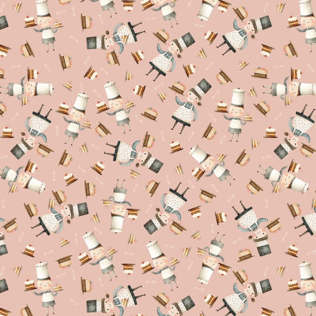 Nursery Rhyme Time Pat-a-Cake Pink by Oleander Studio from Blank Quilting