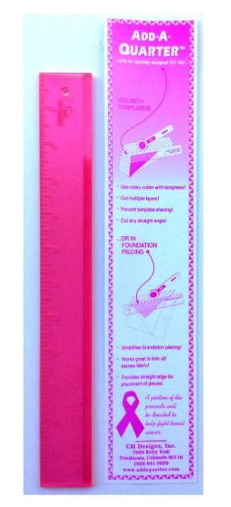 Add-A-Quarter Ruler, 12 Inch, Pink from CM Designs 