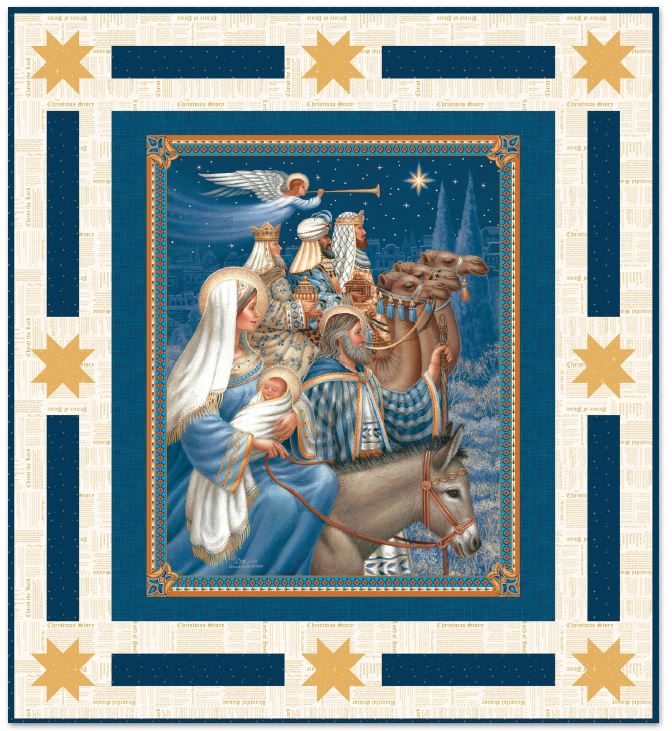 Nativity Panel Quilt from the Picture a Christmas Collection by Riley Blake