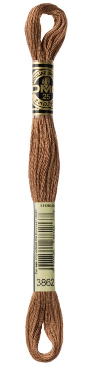 DMC Embroidery Floss Color 3862 Dark Mocha Beige