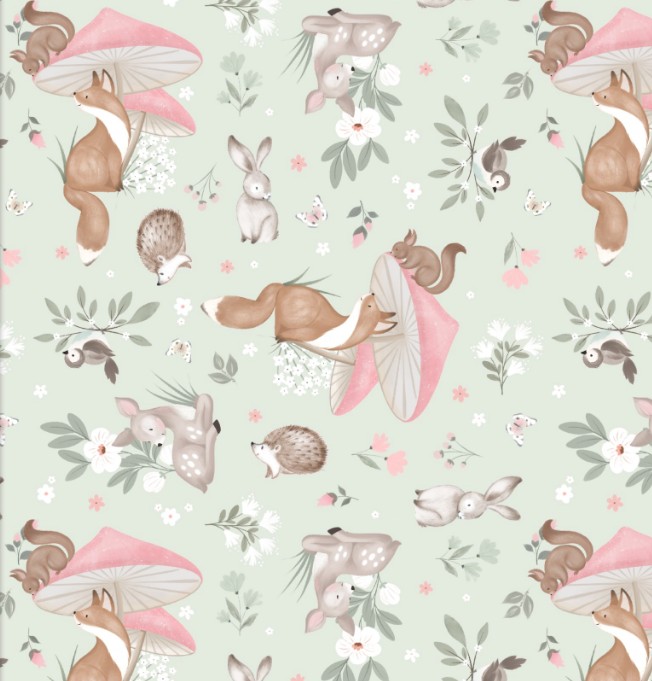 Sweet Woodland Minky Green from 3 Wishes