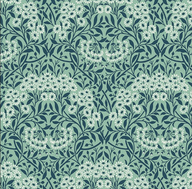 The Original Morris & Co. Michaelmas Daisy Mint from FreeSpirit Fabrics
