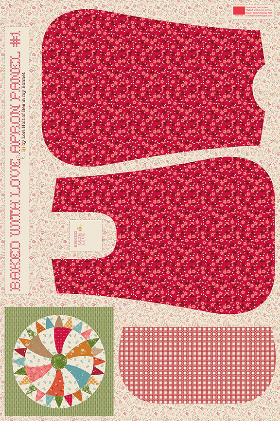 Baked With Love Apron Panel #1 by Lori Holt from Riley Blake Designs