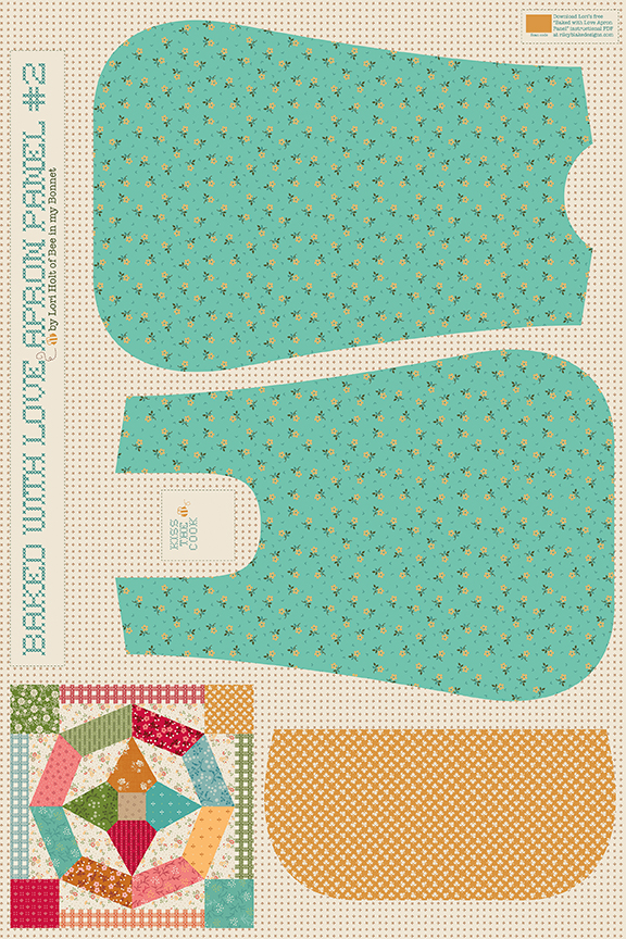 Baked With Love Apron Panel #2 by Lori Holt from Riley Blake Designs