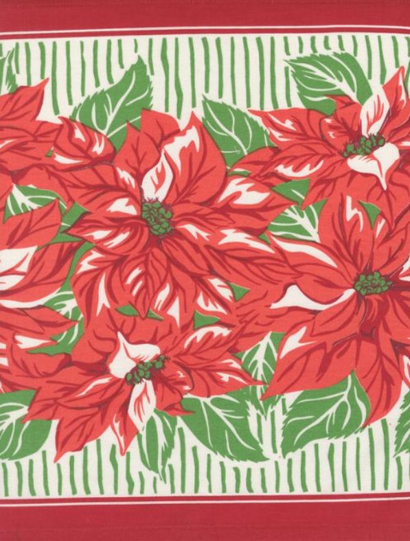 Classic Retro Floral Poinsettia 16 Inch Toweling by Stacy Iest Hsu for Moda Fabrics