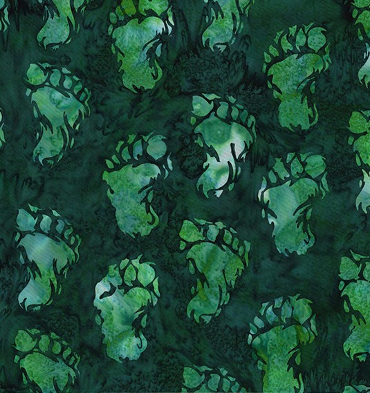 Big Foot Footprint Hunter Batik from Hoffman Fabrics