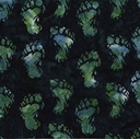 Big Foot Footprints on Forest Bali Batik from Hoffman Fabrics