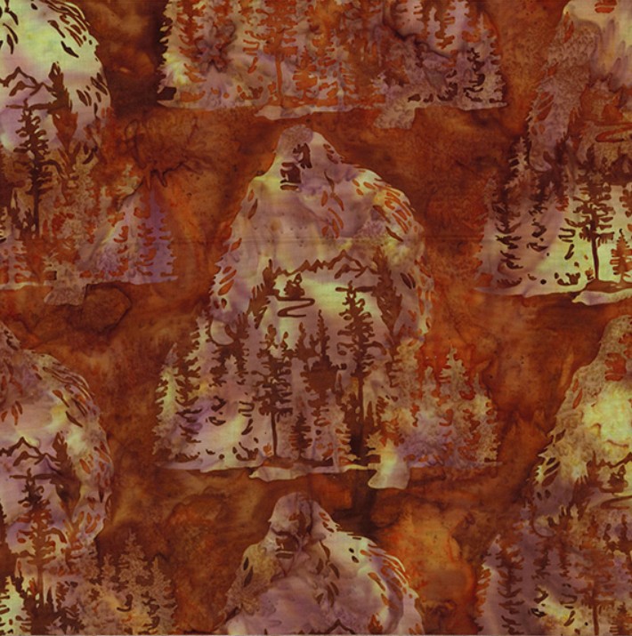 Big Foot Footprints on Pecan Bali Batik from Hoffman Fabrics