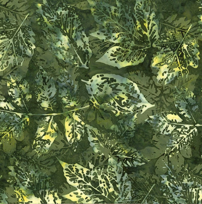 Big Foot X-Ray Leaves Tavarua Bali Batik from Hoffman Fabrics