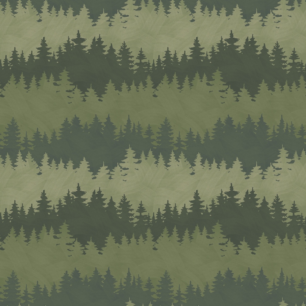 Paddle & Pine Tree Stripe Green from White Owl Textiles