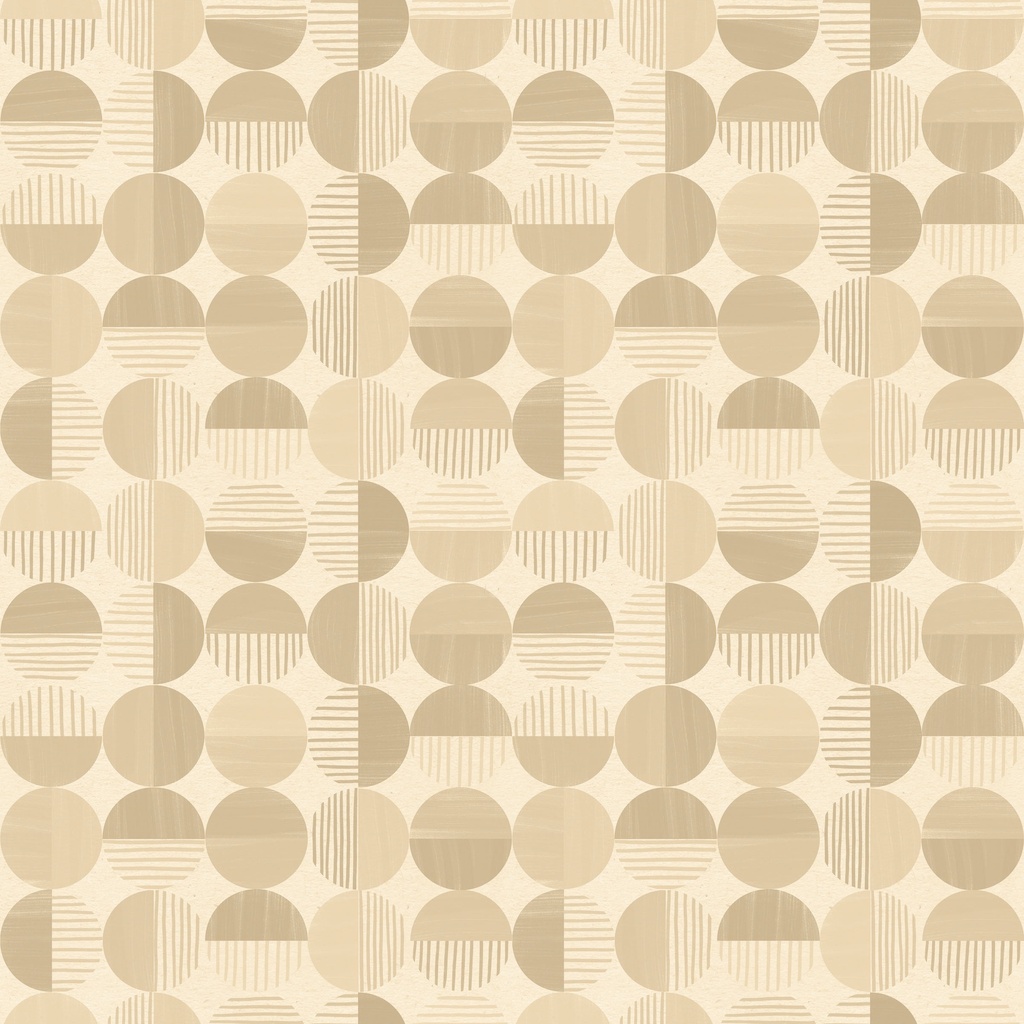 Paddle & Pine Circles Cream Tonal from White Owl Textiles