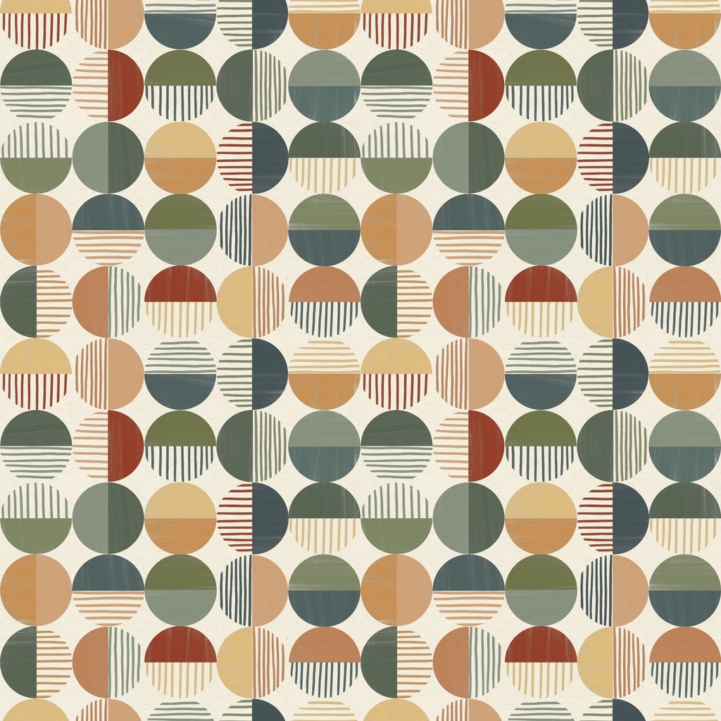Paddle & Pine Circles Multi from White Owl Textiles