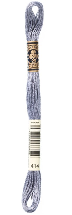 DMC Embroidery Floss Color 414 Dark Steel Gray