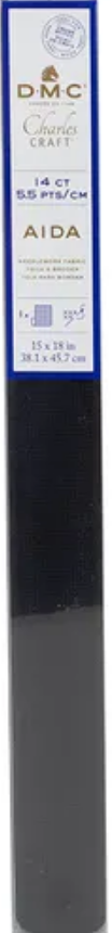 DMC Charles Craft 14 Count Aida Cloth 15 x 18 Inch Black
