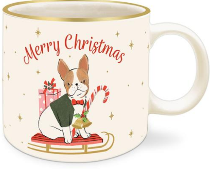 Merry Frenchie Mug by Punch Studio for Moda Fabrics