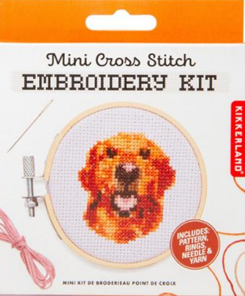 Dog Mini Cross Stitch Embroidery Kit by Kikkerland