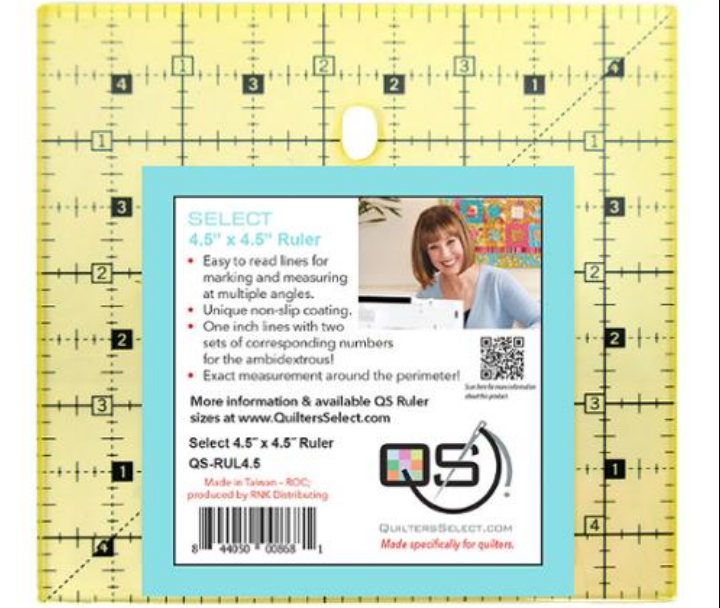 Quilters Select Non-Slip Ruler 4.5 x 4.5 Inch