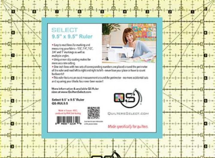Quilters Select Non-Slip Ruler 9.5 x 9.5 Inch