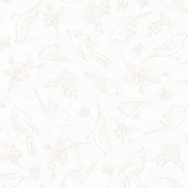 Unexpected Red Fine Line Birds White by Rebecca Canale from Studio E Fabrics