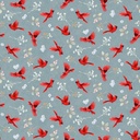 Unexpected Red Butterflies and Florals Slate/Red by Rebecca Canale from Studio E Fabrics