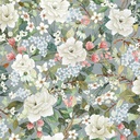 Unexpected Red Flowers Slate/Sage by Rebecca Canale from Studio E Fabrics