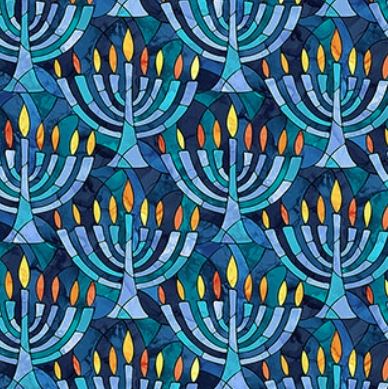 Hanukkah Lights Quilt Backing Kit