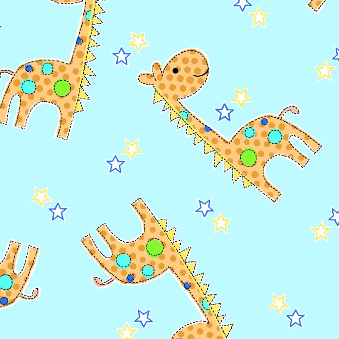 Comfy Flannel Giraffes & Stars Light Blue from A. E. Nathan