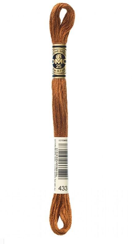 DMC Embroidery Floss Color 433 Medium Brown