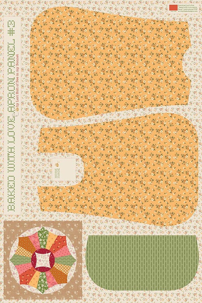 Baked With Love Apron Panel #3 by Lori Holt from Riley Blake Designs