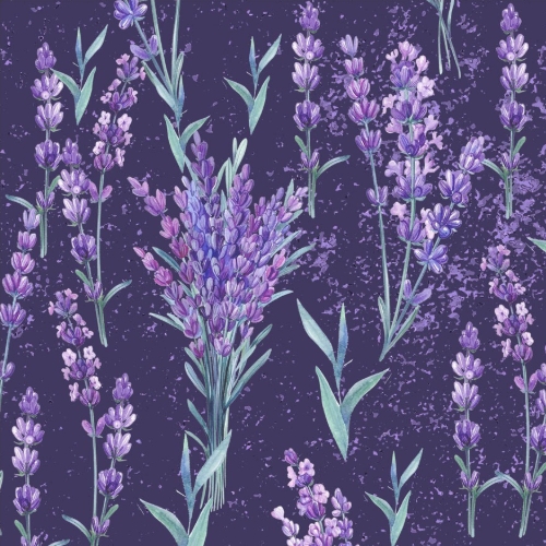 Lilac Lavender Bouquets on Purple from Blank Quilting