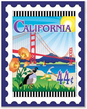 State Stamp: California Mini Panel from Zebra Patterns