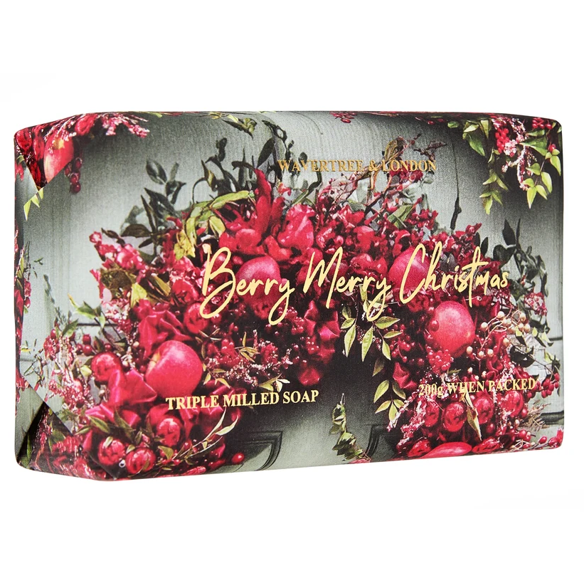 Berry Merry Christmas 7oz Soap Bar by Wavertree & London