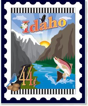State Stamp: Idaho Mini Panel from Zebra Patterns