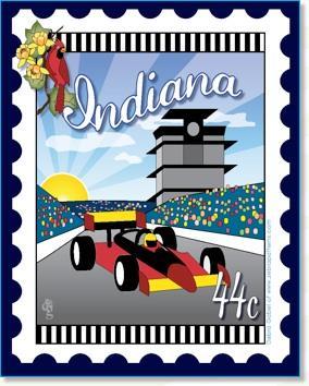 State Stamp: Indiana Mini Panel from Zebra Patterns