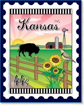 Zebra State Fabric Stamp: Kansas