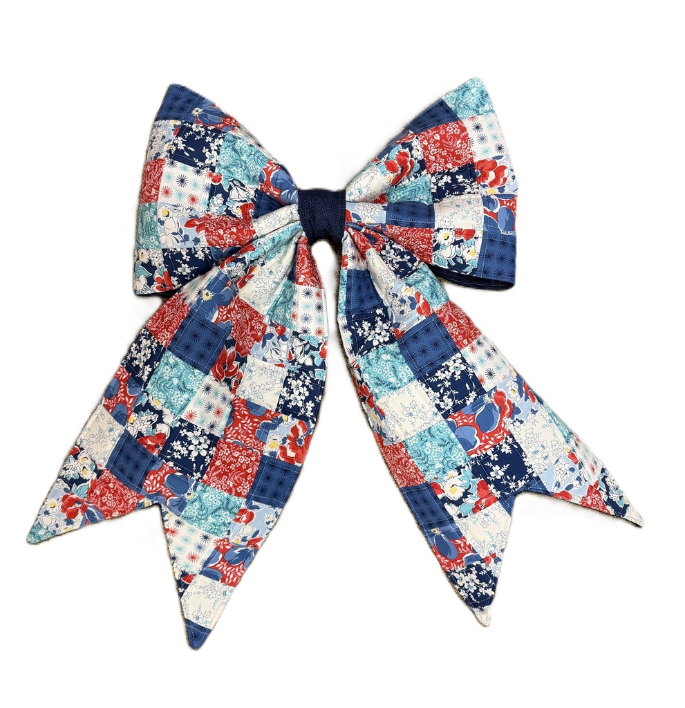 Patchwork Quilted Bow America Retro