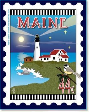 Zebra State Fabric Stamp: Maine