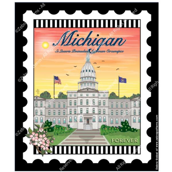 State Stamp: Michigan Mini Panel from Zebra Patterns