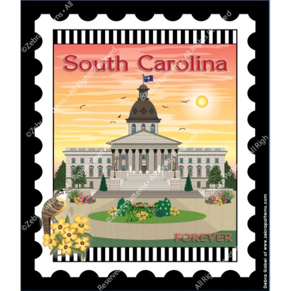 State Stamp: South Carolina Mini Panel from Zebra Patterns