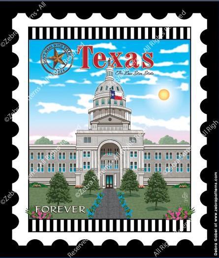 State Stamp: Texas Mini Panel from Zebra Patterns