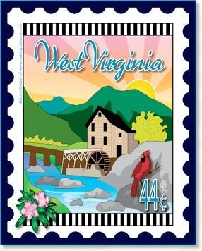 Zebra State Fabric Stamp: West Virginia