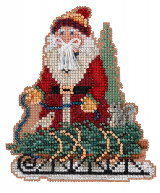 Norway Spruce Santa Cross Stitch & Bead Kit